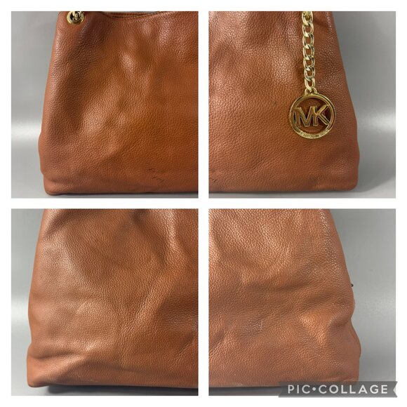 MICHAEL MICHAEL KORS JET SET LARGE CHAIN LEATHER SHOULDER TOTE BAG - Picture 7 of 14